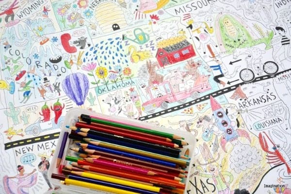 Really Big Coloring Poster USA